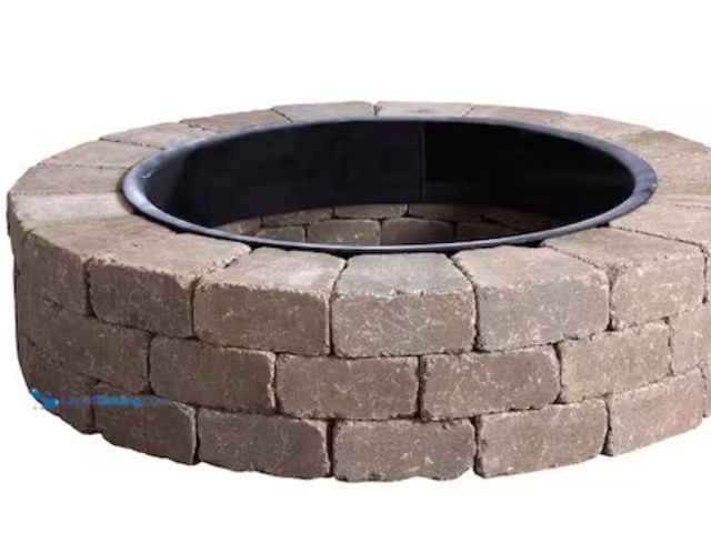 Lot 49-2026265 - Oldcastle Weston 52 in. x 12 in. Northwoods Tan Round Concrete Fire Pit Kit With Metal Liner, Model ...