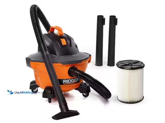 Lot 49-1547586 - RIDGID 6 Gal. 3.5 Peak HP NXT Shop Vacuum Wet Dry Vac with General Debris Filter, Locking Hose and A...
