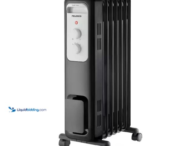 Lot 49-1622717 - Pelonis 1,500-Watt Oil-Filled Radiant Electric Space Heater with Thermostat, Model # HO-0279, Slight...