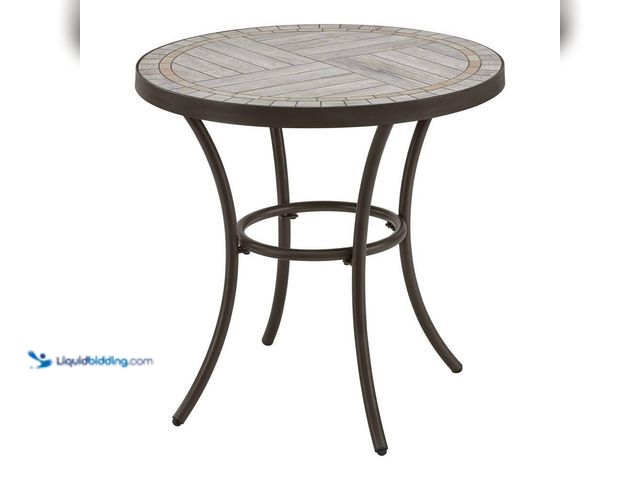 Lot 49-5449287 - StyleWell
27 in. Brown Round Metal Outdoor Side Table with Grouted Porcelain Top (has attachments) ...