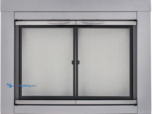 Lot 49-5487241 - Pleasant Hearth Alpine Collection Fireplace Glass Door (attachments included) (scuffs and scratches)...