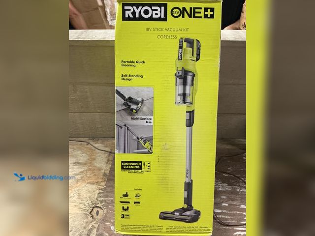 Lot 49-3565943 - RYOBI ONE+ 18V Bagless Cordless Mesh Filter Stick Vacuum Cleaner (Tool Only). Model # PCL720B. Unuse...