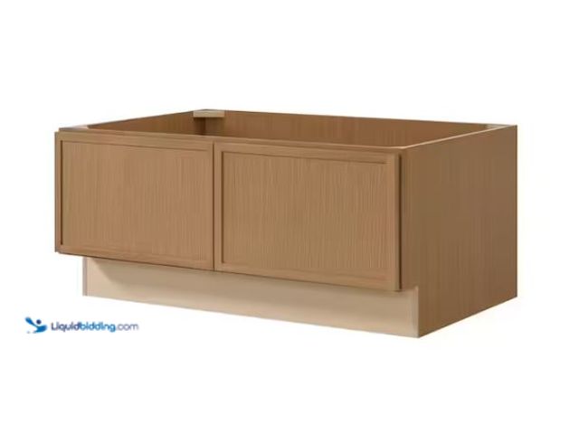 Lot 49-1624431 - Hampton Bay Leyton 36 in. W x 16.5 in. H x 24 in. D Ready To Assemble Plywood Slim Shaker Bench Base...