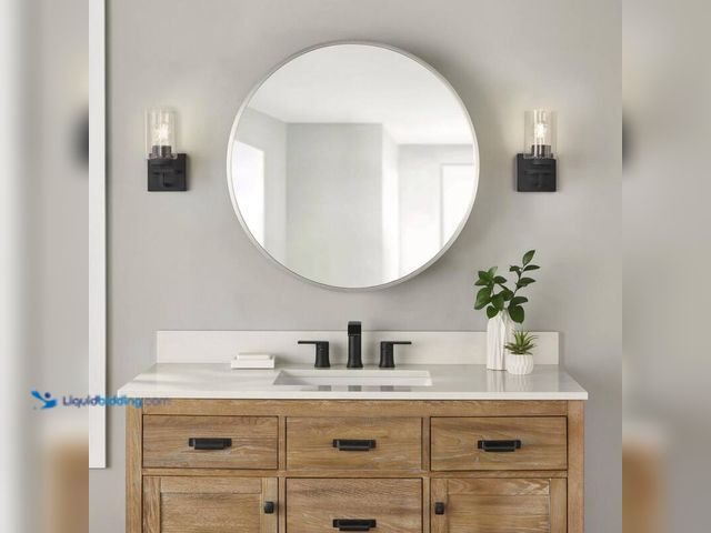 Lot 49-5406629 - Glacier Bay 30 in. W x 30 in. H Round Brushed Nickel Medicine Cabinet with Mirror, Model # ENCST30HD...