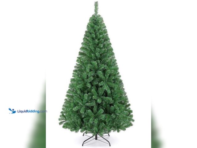 Lot 49-1544820 - 6ft Artificial Full Spruce Christmas Tree, Unlit, Model # B08GPH9SCV,  Unused, Model number and fact...
