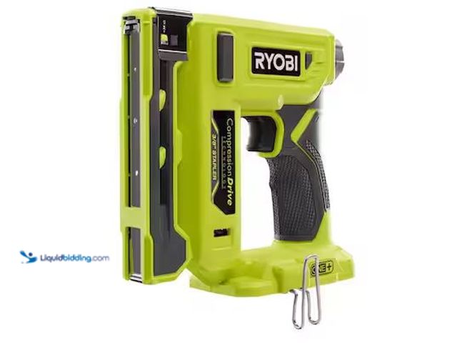 Lot 49-1568729 - RYOBI ONE+ 18V Compression Drive Cordless 3/8 in. Crown Stapler Model # P317, Used  Ref#SBS0114