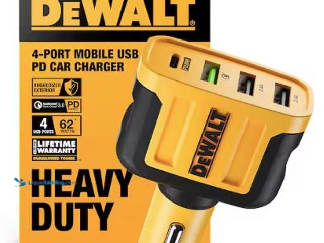Lot 49-5436903 - DEWALT 4-Port Mobile USB PD Charger. Model # 141 9009 DW2. Unsued.