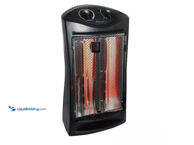 Lot 49-1568996 - Living Zone 1500-Watt Black Electric Tower Quartz Infrared Space Heater with Thermostat Model # BFGF...