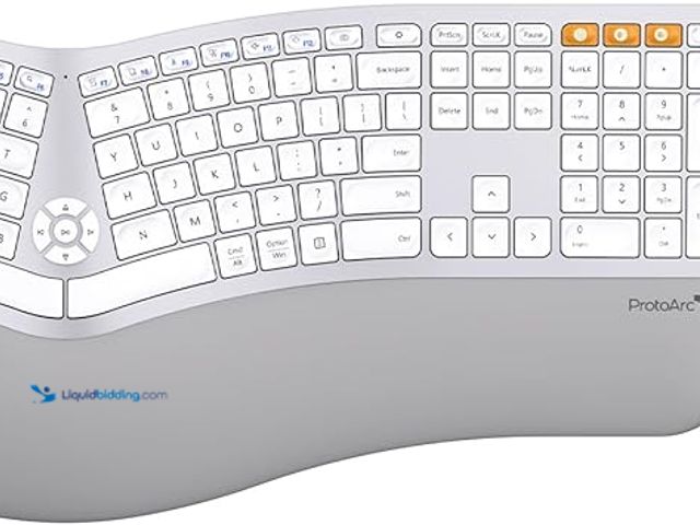 Lot 49-5461119 - ProtoArc Ergonomic Wireless Keyboard Mouse, EKM01 Plus Full Size Ergo Bluetooth Keyboard Mouse Combo...