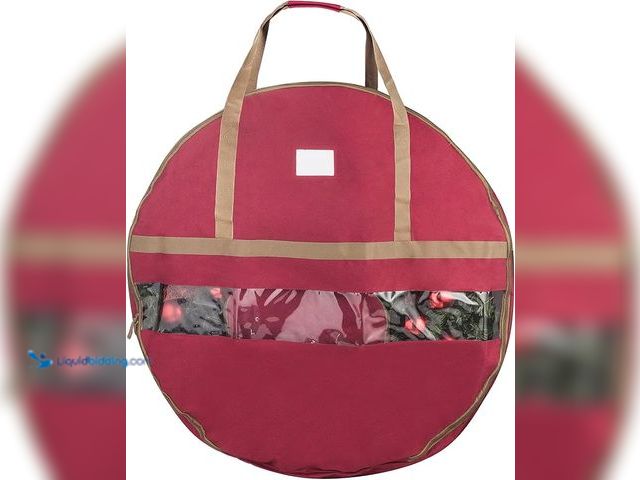 Lot 49-1557319 - 48" Wreath Storage Container - Canvas Bag with Clear Window and Handles Holds 48-Inch Artificial Wre...