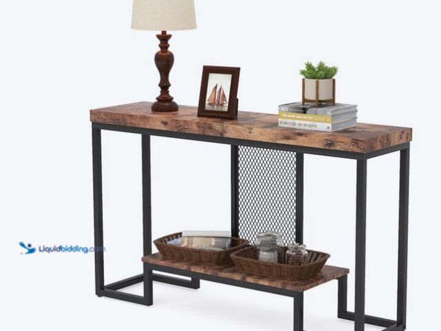 Lot 49-5574084 - Tribesigns Hoga-XK00018 Industrial Brown Console Table. Model #HOGA-XK00018. Unused