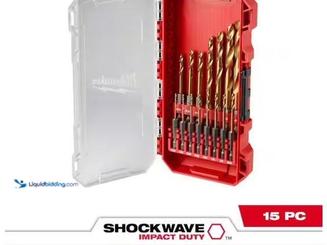 Lot 49-1568765 - Milwaukee SHOCKWAVE Impact Duty Titanium Drill Bit Set (15-Piece) Model # 48-89-4670, New  Ref#SBS01...