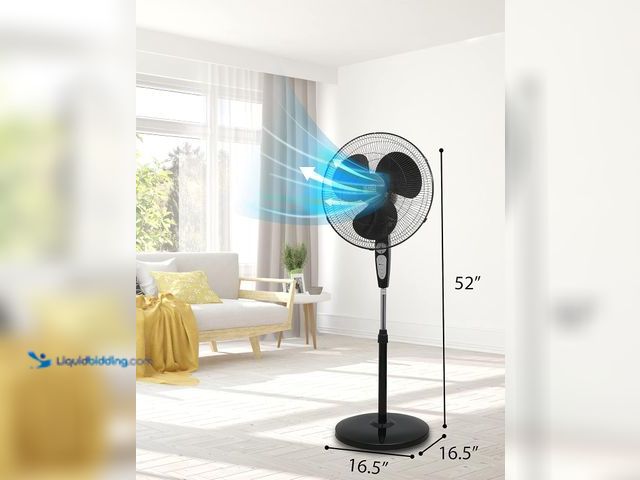 Lot 49-5413440 - BLACK+DECKER 18-Inch Stand Fan with Pedestal Base, Height Adjustable Pedestal Fan with Remote and To...