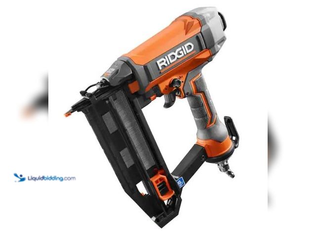Lot 49-1546850 - RIDGID Pneumatic 16-Gauge 2-1/2 in. Straight Finish Nailer with CLEAN DRIVE Technology, Model # R250...