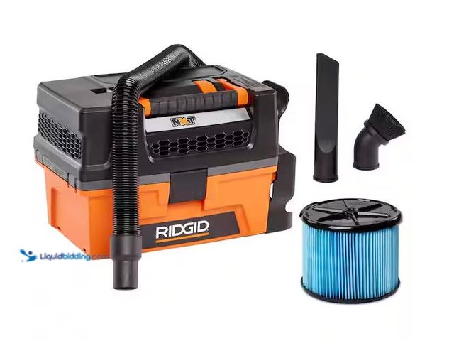 Lot 49-1568784 - RIDGID 3 Gal. 5.0 Peak HP NXT Shop Vacuum Wet Dry Vac with Fine Dust Filter, Expandable Hose and Acc...