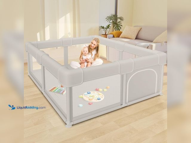 Lot 49-5458858 - Baby Playpen Baby Playard, Play Pen for Babies and Toddlers with Gate, 50x50 Fence, Sturdy Safety Pl...