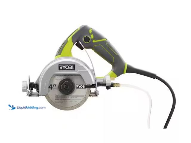 Lot 49-3600202 - RYOBI 12 -Amps 4 in. Blade Corded Wet Tile Saw Model # TC401, Slightly Used  Ref#AHDSB0205