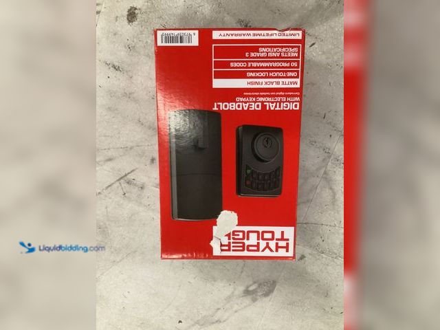 Lot 49-5551778 - Hyper Tough digital deadbolt, Unused with attachments and hardware
