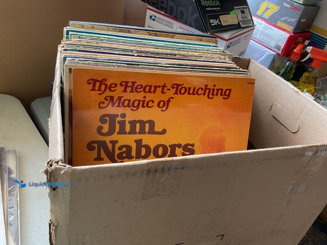 Lot 49-1820889 - Other LARGE BOX FULL OF VARIOUS PRE-OWNED VINYL RECORDS DIFFERENT GENRES AND TITLES INCLUDING AEROSM...