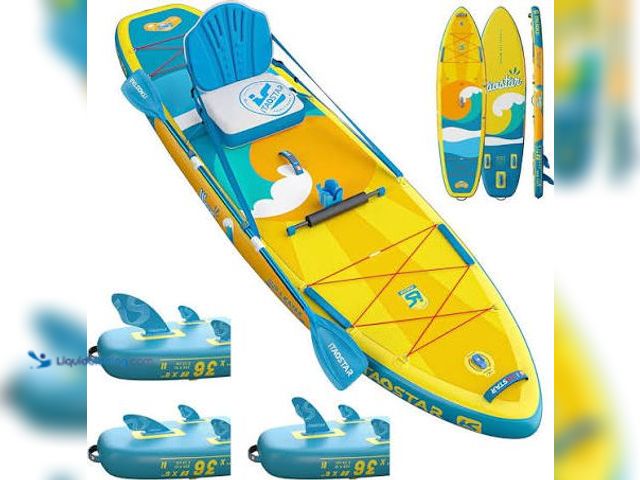 Lot 49-5545676 - Itaostar Inflatable Paddle Board (Blue) Unused with hardware
