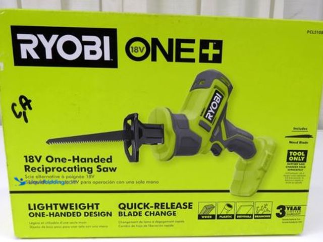 Lot 49-5551387 - Ryobi 18V One+ PCL510B One Handed Reciprocating Saw Bare Tool, Unused