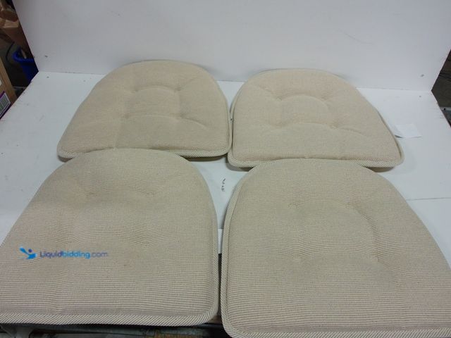 Lot 49-1558962 - Lot of (4) Gripper Non Slip 15" x 16" Venus Natural Beige Chair Cushion, Model # 028448615730, Sligh...