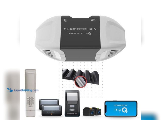 Lot 49-5512519 - Chamberlain 3/4 HP Smart Quiet Belt Drive Garage Door Opener. Model # B4505T, Unused, Hardware inclu...