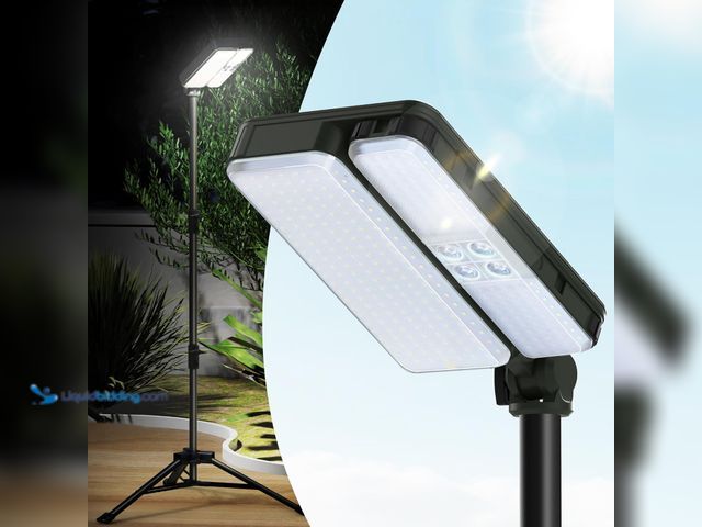 Lot 49-5488321 - 10000lm Dimmable Rechargeable Work Light, 15000mAh Detachable Camping Work Light 72'' Telescopic wit...