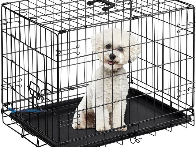 Lot 49-5459476 - 24 Inch Single Door Dog Cage - Durable Metal Pet Kennel with Secure Lock, Collapsible Design & Remov...