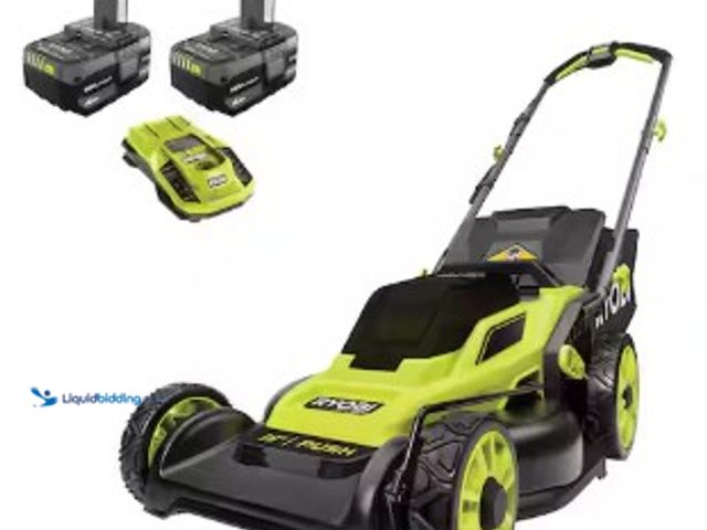 Lot 49-2025599 - RYOBI ONE+ HP 18V Brushless 16 in. Cordless Battery Walk Behind Push Lawn Mower with (2) 4.0 Ah Batt...