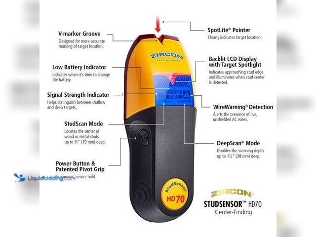 Lot 49-3616704 - Zircon StudSensor HD70 Stud Finder - Unused , unable to test SKU #1000327914  Ref#BIN0716