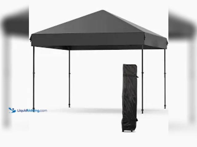 Lot 49-5544409 - Approx 10' x 10' Outdoor Pop-up Gazebo Tent, black, Used, bag included