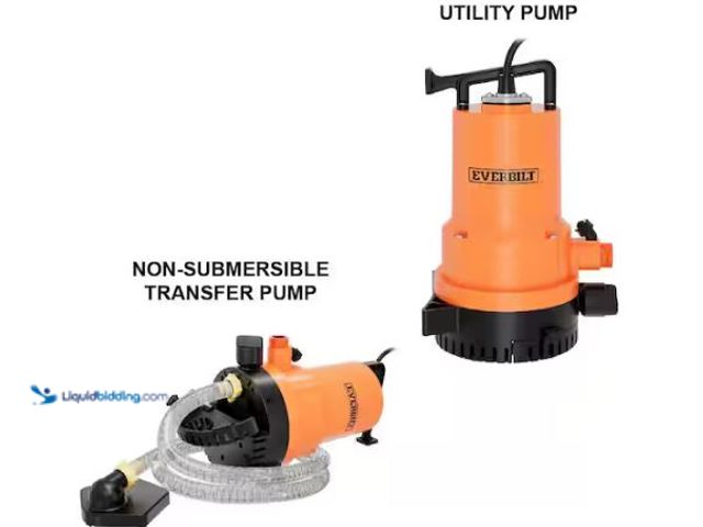 Lot 49-1627462 - Everbilt 1/4 HP 2-in-1 Submersible Utility and Transfer Pump Model # UTA02510, Used, Has Attachment,...