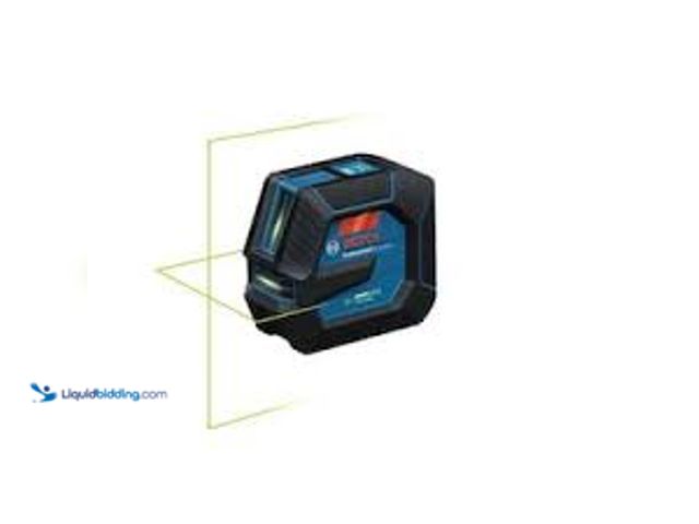 Lot 49-3539246 - Bosch 100 ft. Green Self Leveling Line Laser Level with Li-Ion Battery, Adjustable L-Bracket Mount a...