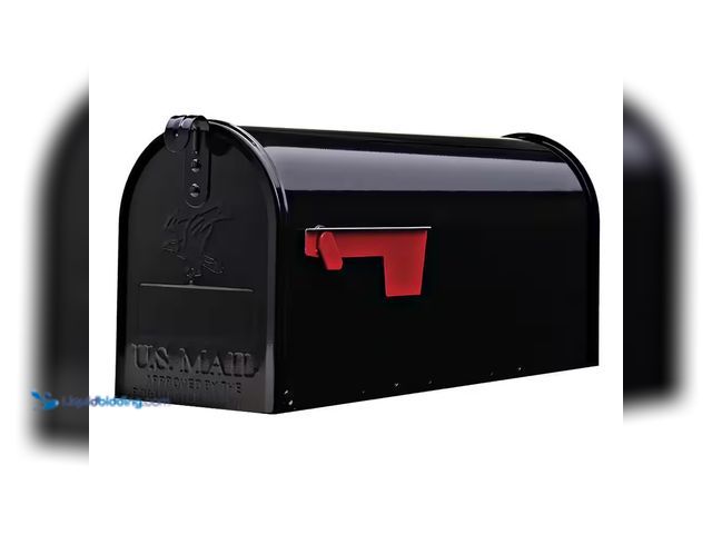 Lot 49-3614968 - Elite Black, Medium, Steel, Post Mount Mailbox by Architectural Mailboxes - Unused (Model # E1100BAM...