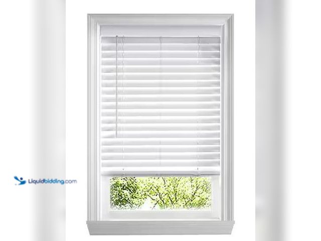 Lot 49-5490139 - Home Decorators Collection
White Cordless Faux Wood Blinds for Windows with 2 in. Slats - 58 in. W ...