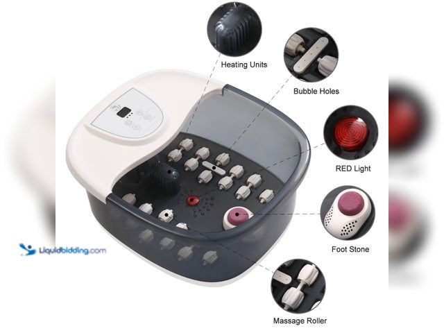 Lot 49-5488124 - Foot Spa Bath Massager with Heat, Foot Bath with 22 Massage Rollers, Temperature Control, Jets, Bubb...