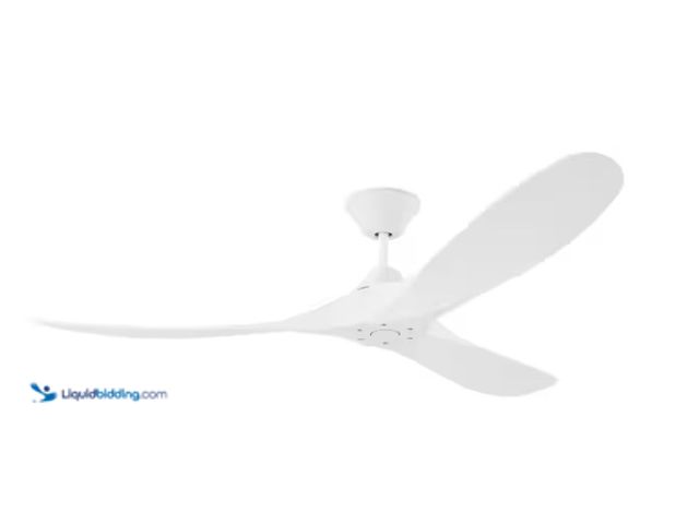 Lot 49-1534235 - Generation Lighting Maverick Coastal 60 in. Outdoor Wet Rated Matte White Ceiling Fan with White Bla...