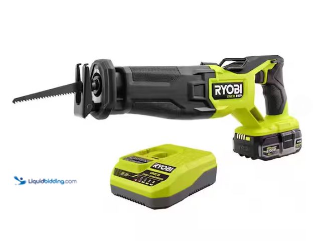 Lot 49-1578372 - RYOBI ONE+ HP 18V Brushless Cordless Reciprocating Saw Kit with 4 Ah EDGE Battery and Charger, Model...