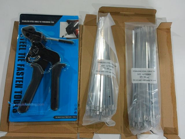 Lot 49-2001437 - The Best Electricians Tools Stainless Steel Cable Tie Tensioning Tool with (200) Cable Ties, Precise...
