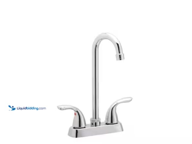 Lot 49-2006211 - Elkay Everyday 2-Handle Bar Faucet in Chrome, Model # LK2477CR, Unused, Has attachments.   Ref#APA07...