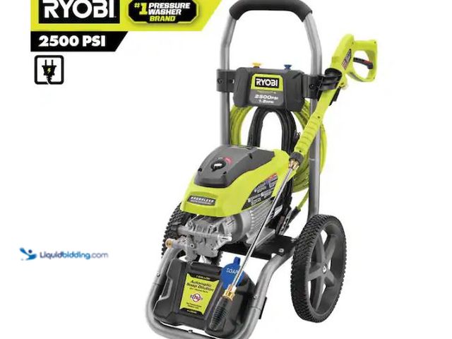 Lot 49-1627546 - RYOBI 2500 PSI 1.2 GPM High Performance Cold Water Electric Pressure Washer Model # RY142500, Used, ...