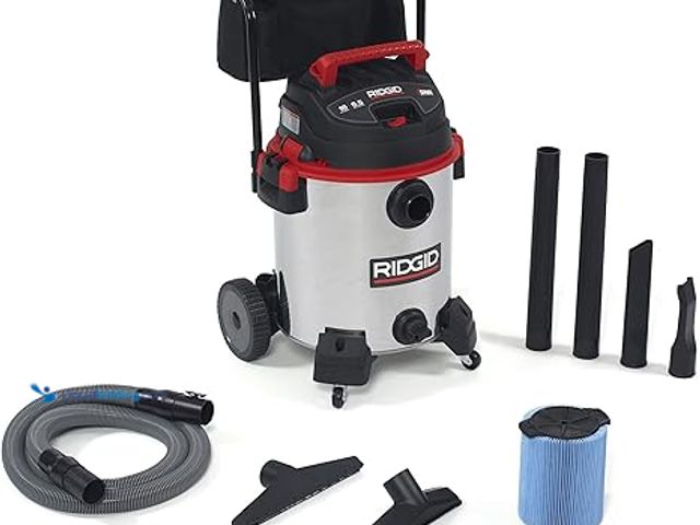 Lot 49-5454045 - RIDGID 50353 1610RV Stainless Steel 16-Gal. Wet Dry Shop Vacuum with Cart, 6.5 Peak HP Motor, Large ...