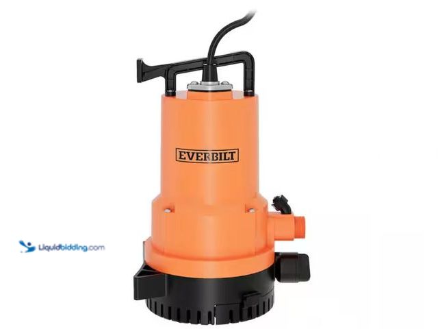 Lot 49-2000877 - Everbilt 1/4 HP 2-in-1 Submersible Utility and Transfer Pump, Model # UTA02510, Used, Has attachment...