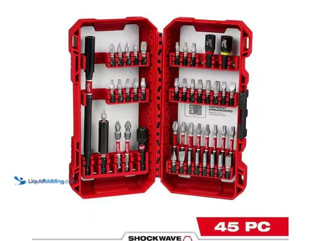 Lot 49-1576707 - Milwaukee SHOCKWAVE Impact Duty Alloy Steel Screw Driver Bit Set (45-Piece) Model # 48-32-4023, Unus...