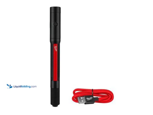 Lot 49-5572069 - Milwaukee 250 Lumens Internal Rechargeable Penlight with Laser. Model # 2010R. Unused
