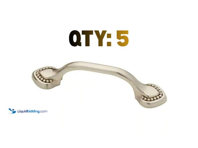 Lot 49-3637816 - Lot of (6) Liberty Double Beaded 3 in. (76 mm) Classic Satin Nickel Cabinet Drawer Pull, Model # PBF...