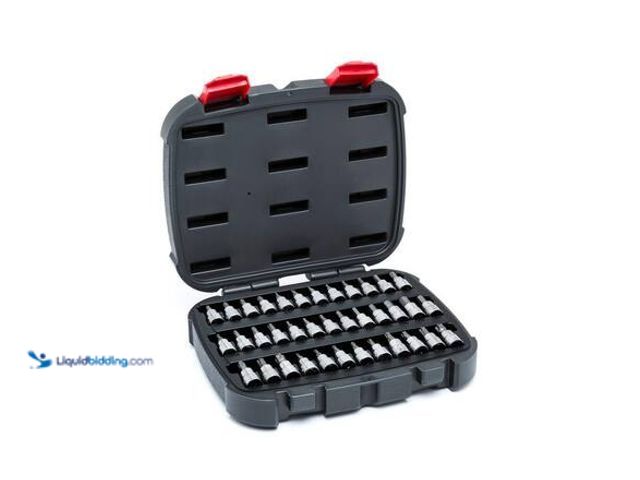 Lot 49-3565329 - Husky 3/8 in. Drive Master Bit Socket Set (37-Piece) Model # H3DBS37PC used. All attachments include...