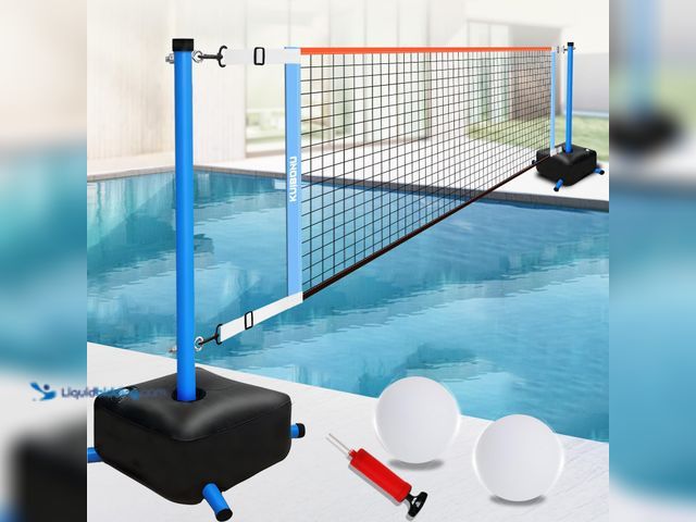 Lot 49-5437946 - Pool Volleyball Net Set with Weighted Base, Portable Outdoor Volleyball Net for Pool, Water Games To...