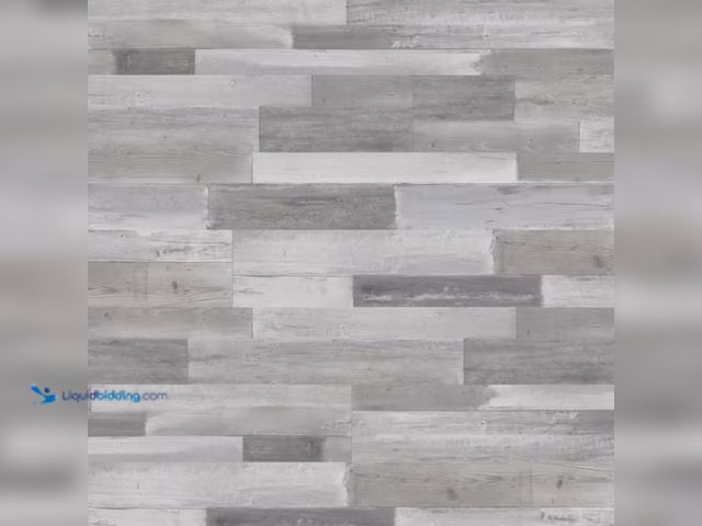 Lot 49-1554056 - Approx. 599 sq. ft. of Trafficmaster Skyland 6 MIL x 6 in. W x 36 in. Whitewashed Gray Click Lock Wa...